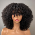 Glueless Kinky Curly 1B Jerry Curl 180% Density Afro Kinky Curly Human Hair Natural Hair Wig