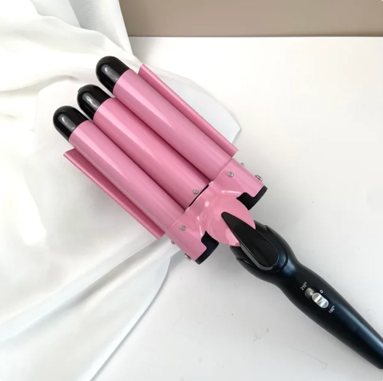 Hair Curling Iron Barrel Curler Beach Wave 3 Barrels Crimping Styling Tool
