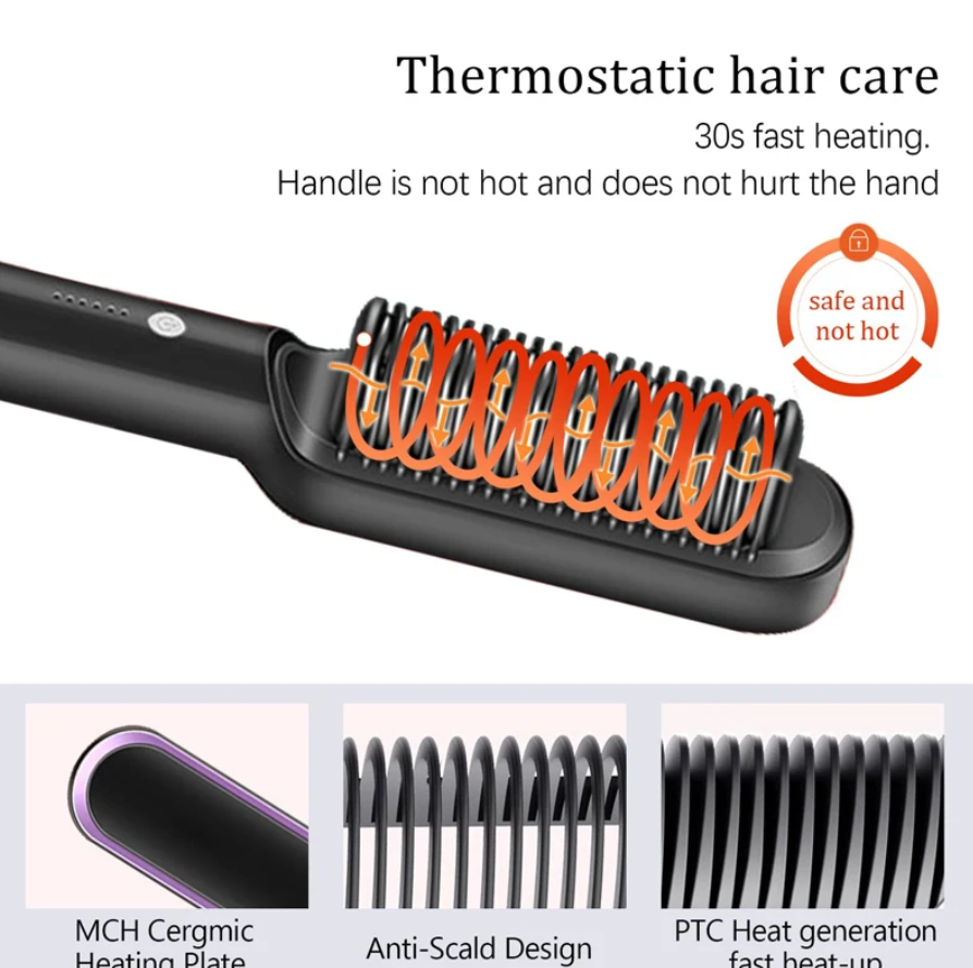 Hair Comb Straightener Styling Safty Hot Comb Flat Iron Hair Straightener  rush