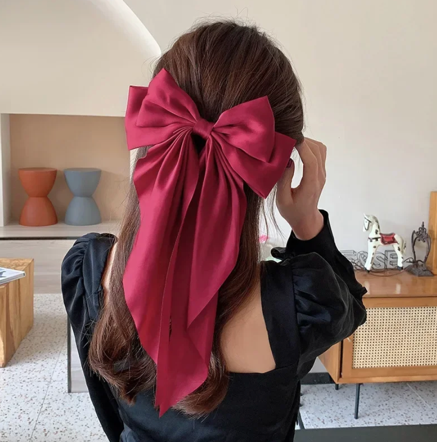 Large  Fashion Accessory Elegant Solid Color Hair Bow