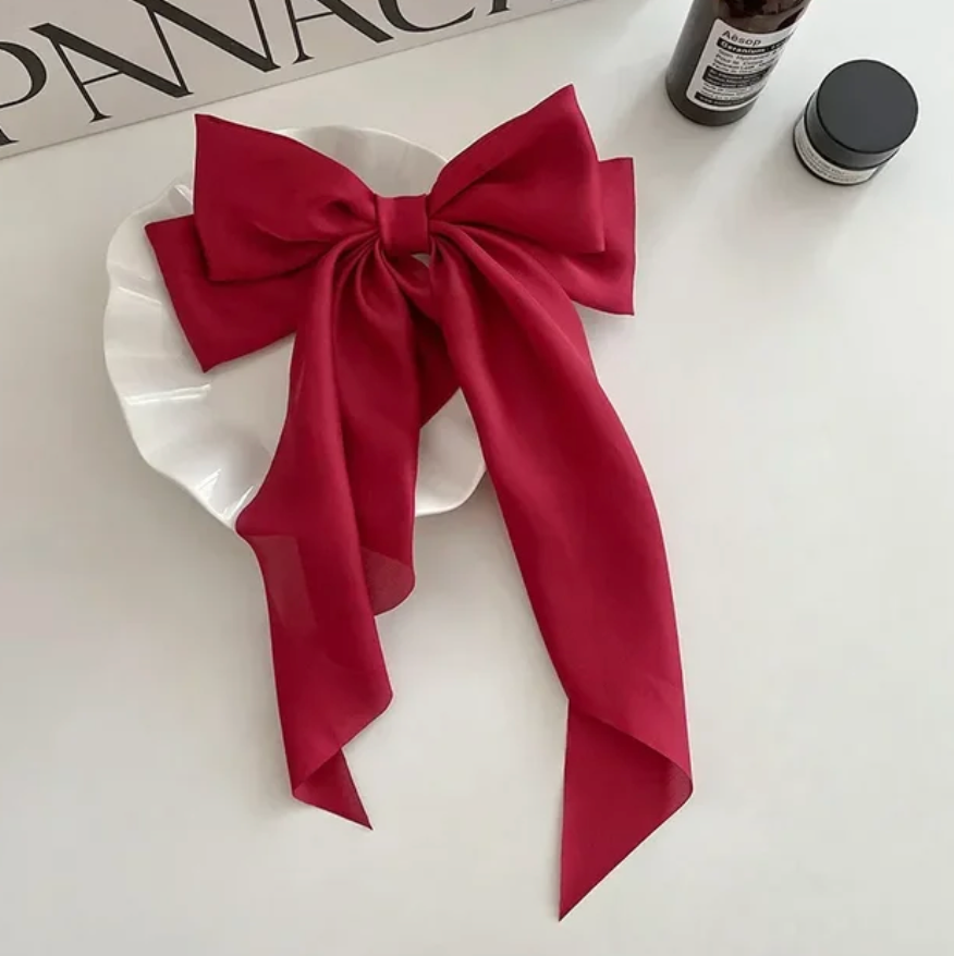 Large  Fashion Accessory Elegant Solid Color Hair Bow