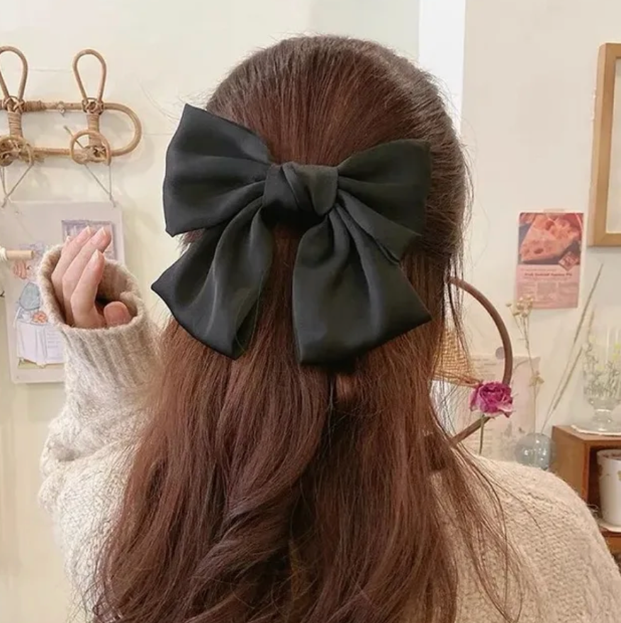 Large  Fashion Accessory Elegant Solid Color Hair Bow