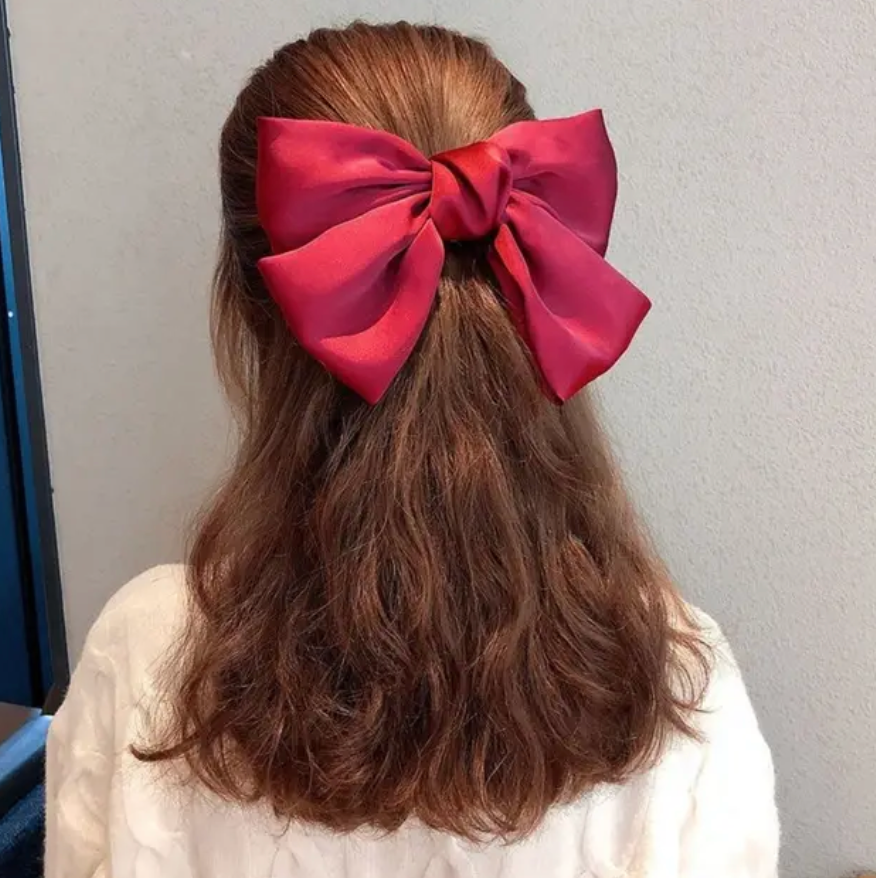 Large  Fashion Accessory Elegant Solid Color Hair Bow