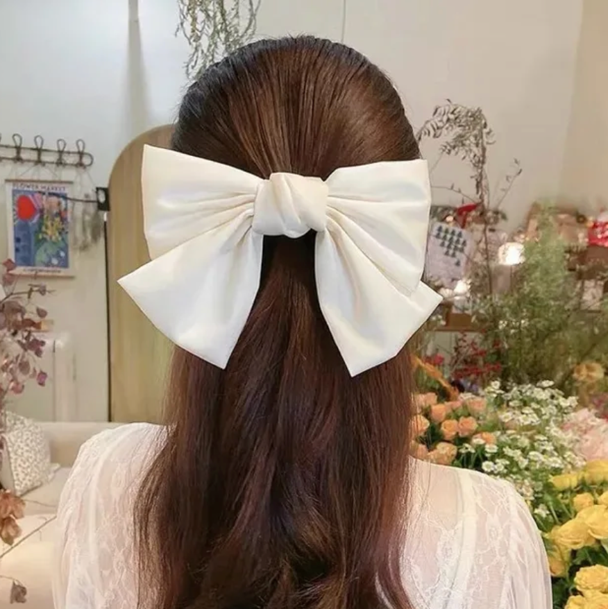 Large  Fashion Accessory Elegant Solid Color Hair Bow