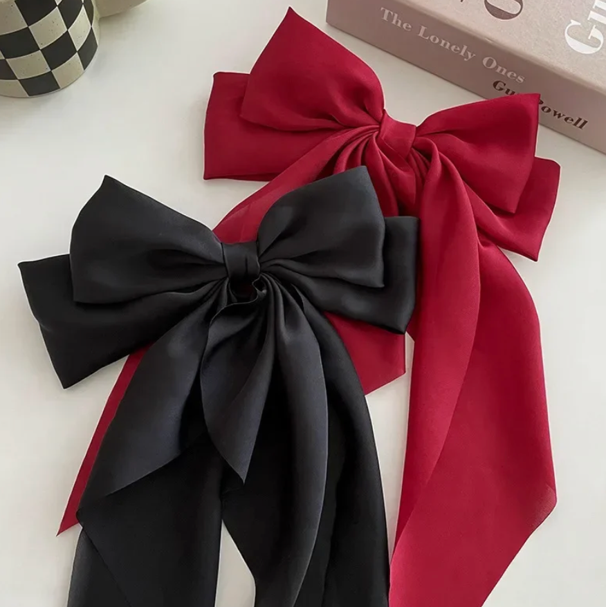Large  Fashion Accessory Elegant Solid Color Hair Bow