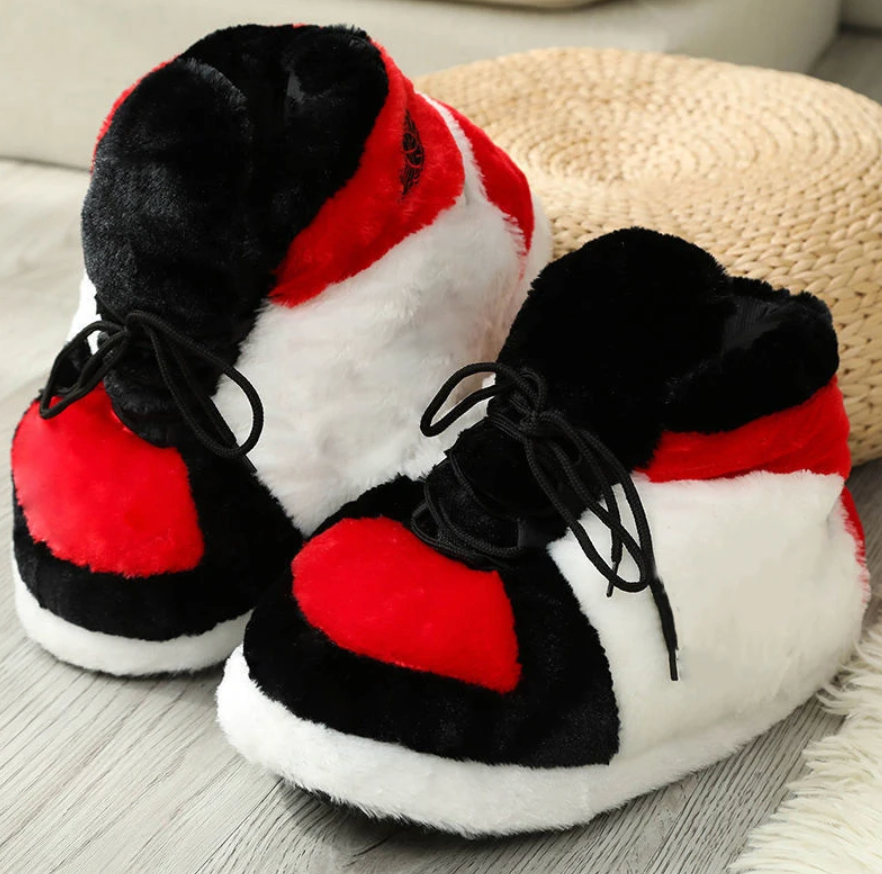 Plush Cotton Home Sneaker Slippers Woman Men Cute Cartoon Foam Shoes