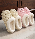Cute Fur Bubble house Shoes Furry Slippers Close Toe Slides