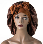 Womans 1 Pcs Sleeping Night Cap Bonnet Satin Adjustable Long Bow Tie Protective Headwear