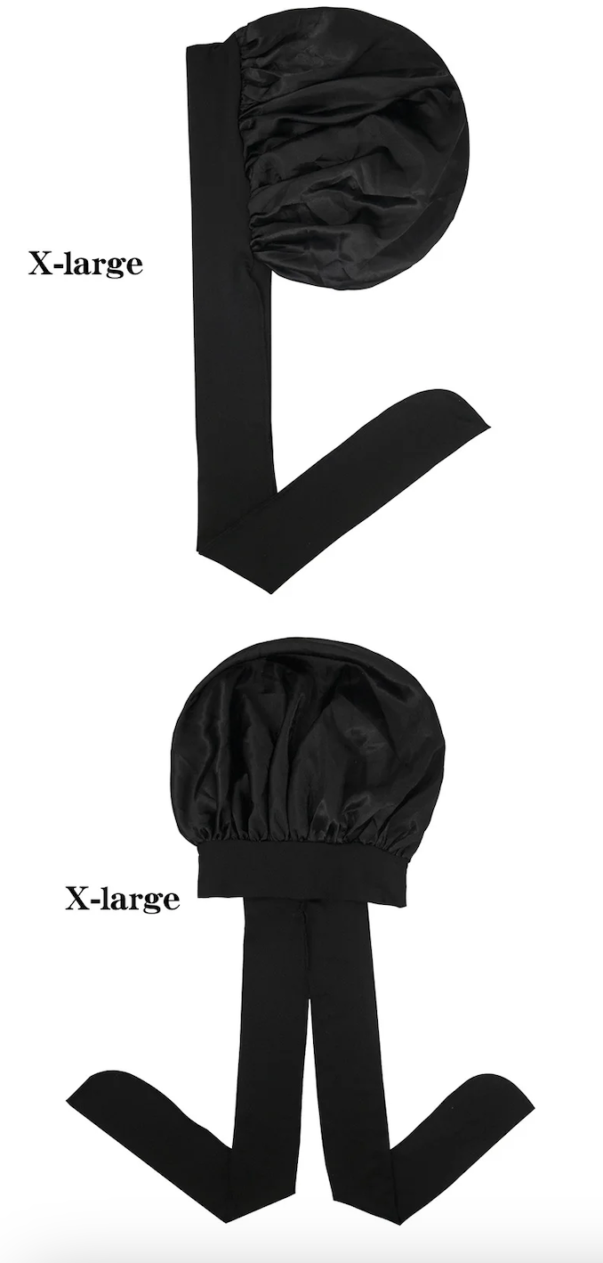 Womans 1 Pcs Sleeping Night Cap Bonnet Satin Adjustable Long Bow Tie Protective Headwear