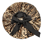 Womans 1 Pcs Sleeping Night Cap Bonnet Satin Adjustable Long Bow Tie Protective Headwear