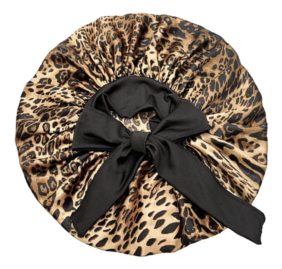 Womans 1 Pcs Sleeping Night Cap Bonnet Satin Adjustable Long Bow Tie Protective Headwear