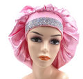 Rhinestone style Womans Sleeping Bonnet Night Cap Fashion Large Wide Band Headwrap