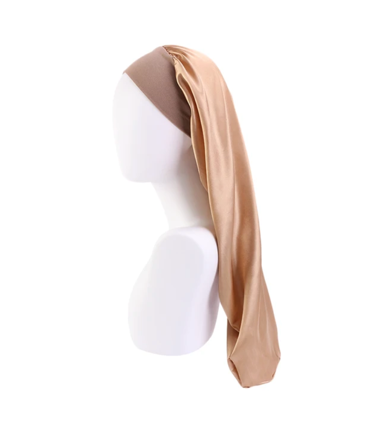Long No Tie Sleeping Bonnet Womans Hair Protection Night Cap