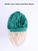 Reversable Satin Sleeping Cap Double Sided Adjustable Bow Tie Night Bonnet