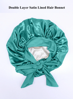 Reversable Satin Sleeping Cap Double Sided Adjustable Bow Tie Night Bonnet