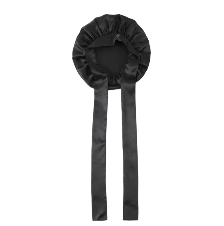 Ladies Solid Color Sleep Cap Polyester Silky Satin Hair Protection Fashion Bonnet