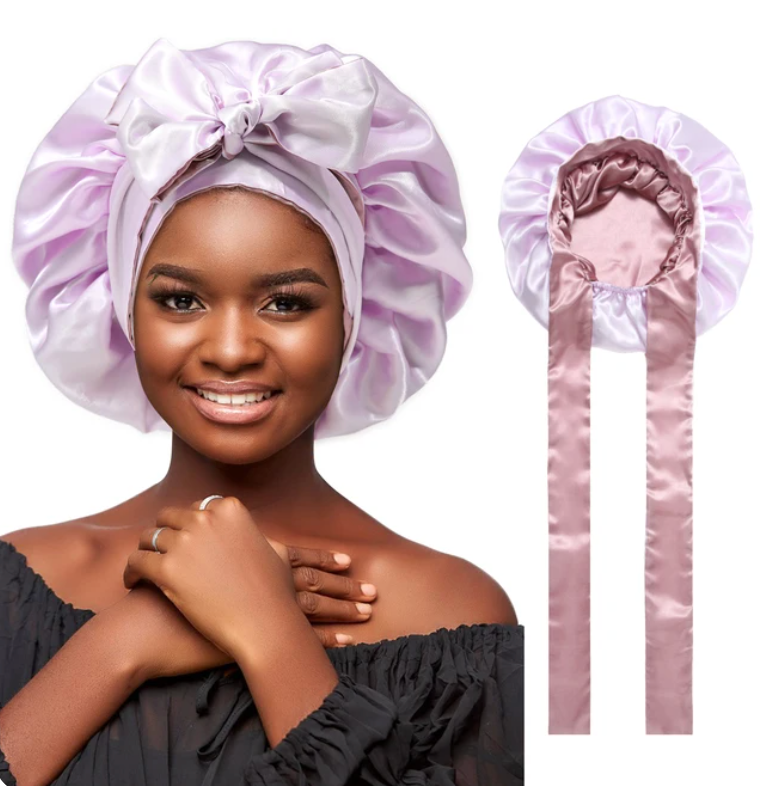 Reversable Double Sided Sleeping Bonnet Womans Night Tie Knot Sleep Cap