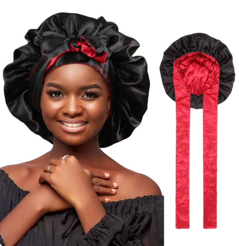 Reversable Double Sided Sleeping Bonnet Womans Night Tie Knot Sleep Cap