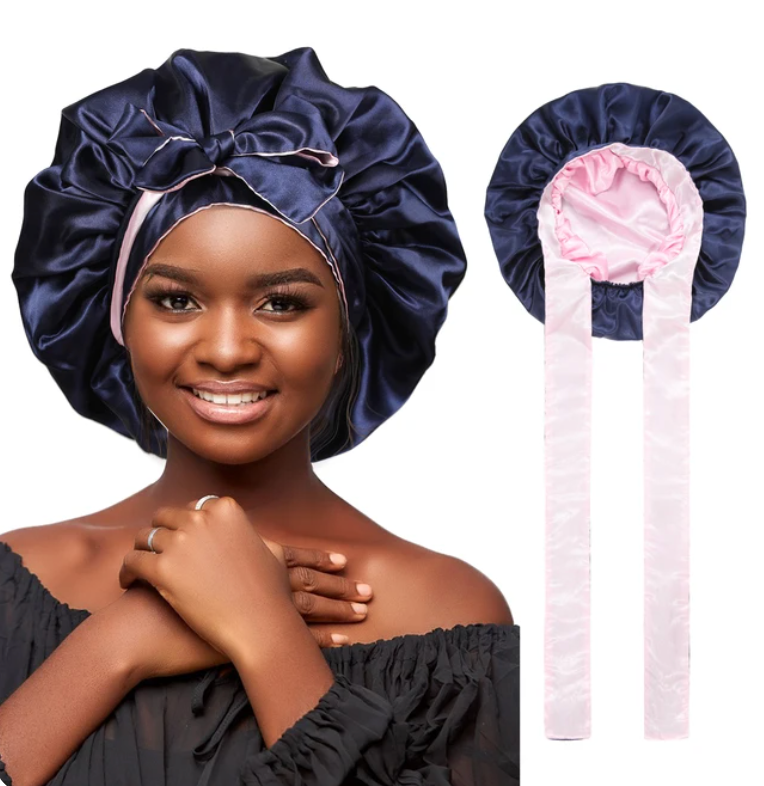Reversable Double Sided Sleeping Bonnet Womans Night Tie Knot Sleep Cap