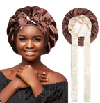 Reversable Double Sided Sleeping Bonnet Womans Night Tie Knot Sleep Cap