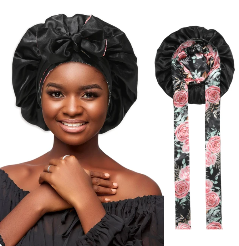 Reversable Double Sided Sleeping Bonnet Womans Night Tie Knot Sleep Cap