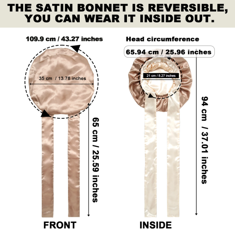 Reversable Double Sided Sleeping Bonnet Womans Night Tie Knot Sleep Cap