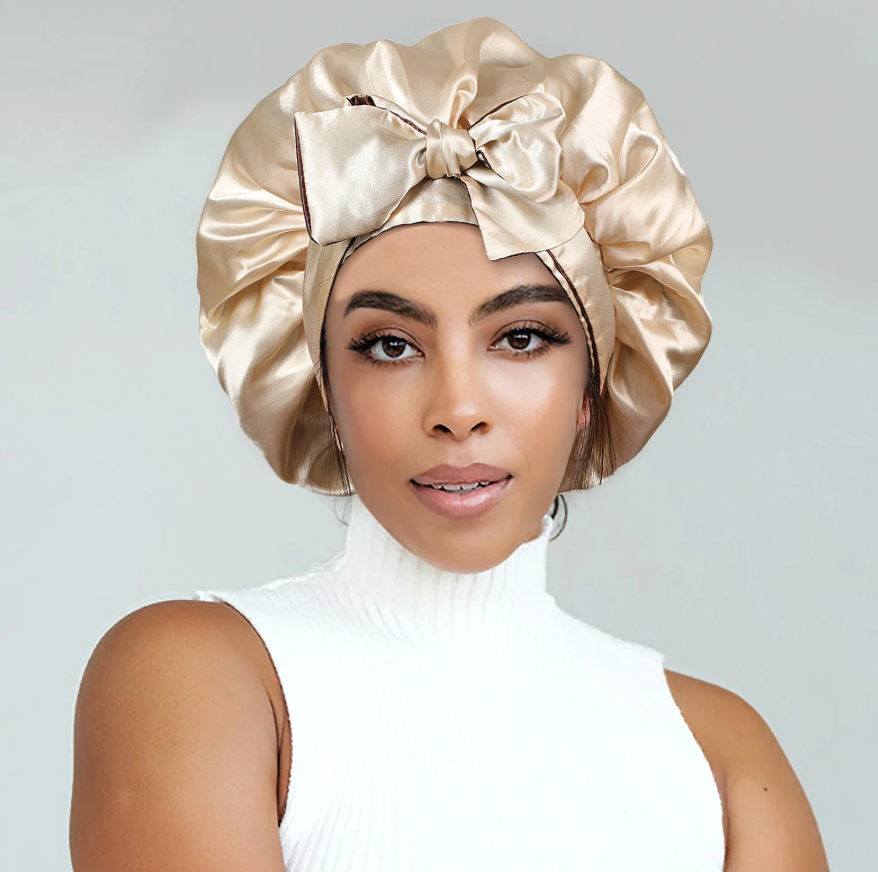 Reversable Double Sided Sleeping Bonnet Womans Night Tie Knot Sleep Cap