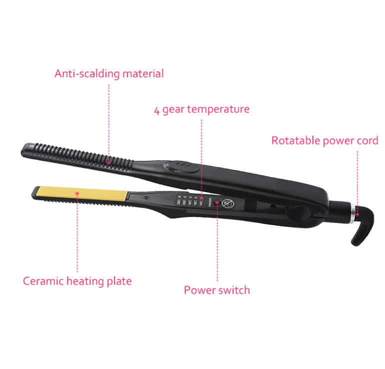Pencil Hair Straightener Curler 2 In 1 Ceramic Flat Iron Short Hair Professional Straightener