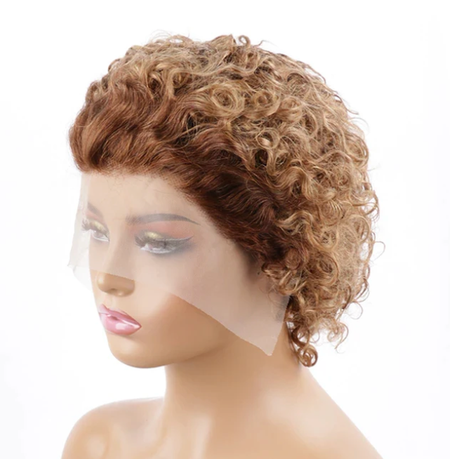 Womans Pixie Cut wig Natural Color 13x1 Human Hair Natural Wig