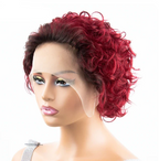Womans Pixie Cut wig Natural Color 13x1 Human Hair Natural Wig