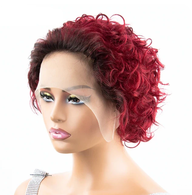 Womans Pixie Cut wig Natural Color 13x1 Human Hair Natural Wig