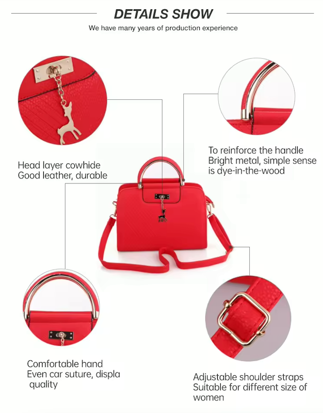 Womans Cross Body Handbag Leather Fashion Purse