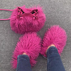 NEW Fur Purse With Fluffy Shoes Set Fashion Matching Style Trending Set