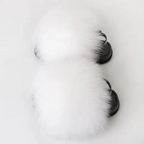 Kids Fashion Fluffy Fur Slides Secure Strap Racoon Fur Fox Slippers