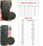 Kids Fashion Fluffy Fur Slides Secure Strap Racoon Fur Fox Slippers