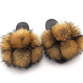 NEW Trending Solid Color Pom Pom Slipper Everyday Fashion Fur Slides