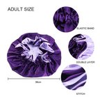 2 Pcs Reversible Double Sided Silky Bonnet Womans Kids Matching Bonnet Sleep Cap Set