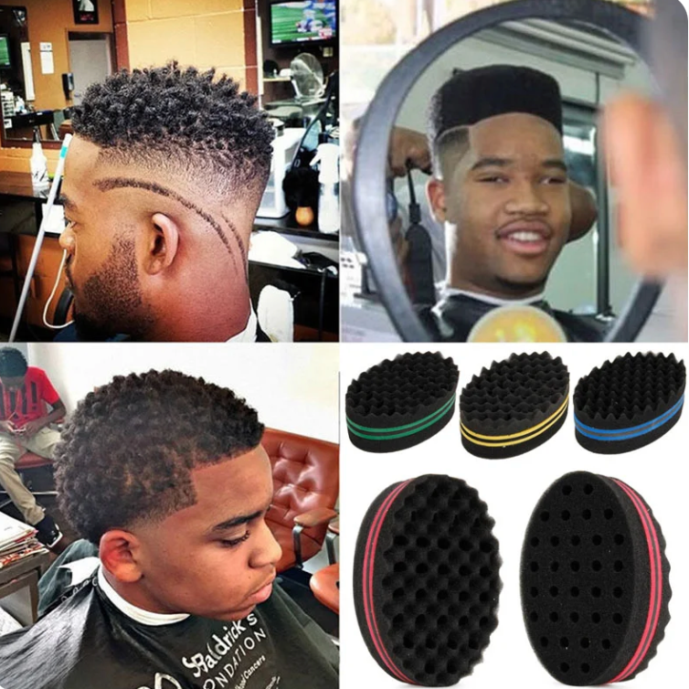 Mens Hair Sponge Twist Hair Design With Styling Pick