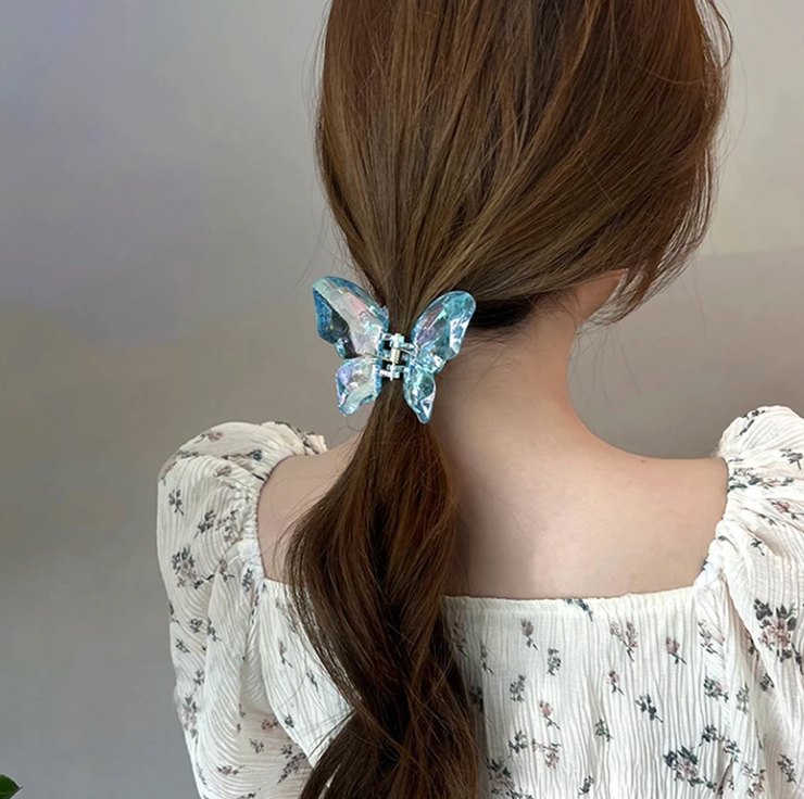 Butterfly Woman Acrylic Hair Claw Clip Girls Large Butterfly Clip
