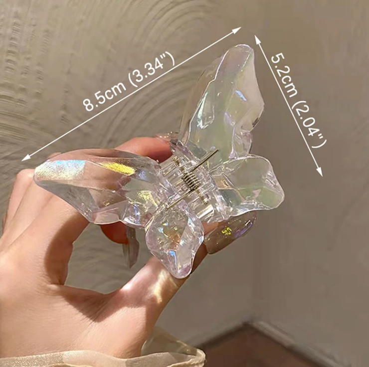 Butterfly Woman Acrylic Hair Claw Clip Girls Large Butterfly Clip