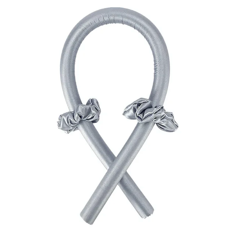 Womans Heatless Hair Curler Silk Ribbon Curling Rod Soft Styling Tool