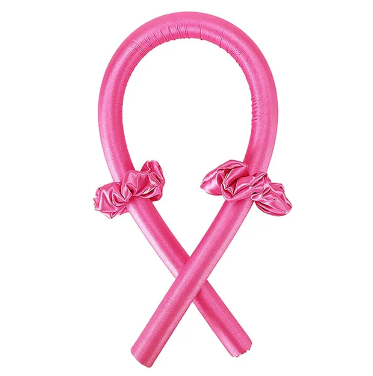 Womans Heatless Hair Curler Silk Ribbon Curling Rod Soft Styling Tool