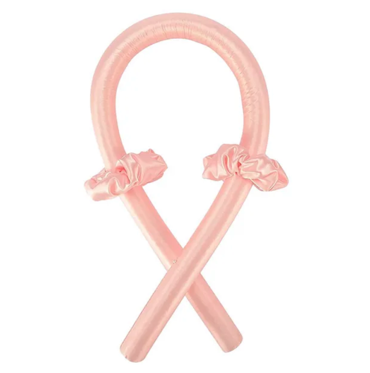 Womans Heatless Hair Curler Silk Ribbon Curling Rod Soft Styling Tool