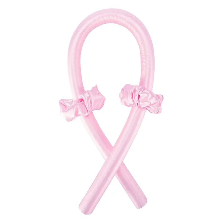 Womans Heatless Hair Curler Silk Ribbon Curling Rod Soft Styling Tool