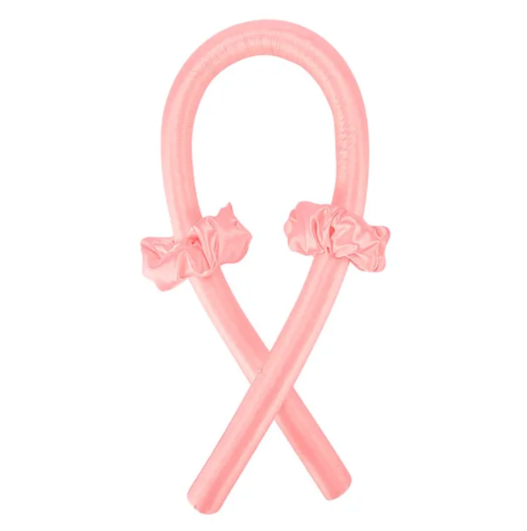 Womans Heatless Hair Curler Silk Ribbon Curling Rod Soft Styling Tool