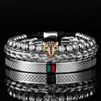 Mens Handmade Stainless Steel 3Pcs Bracelet Jewelry