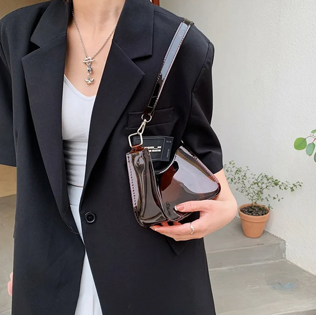 Jelly Shoulder Clutch Mini Underarm Zipper Clear Transparent Y2k Handbag