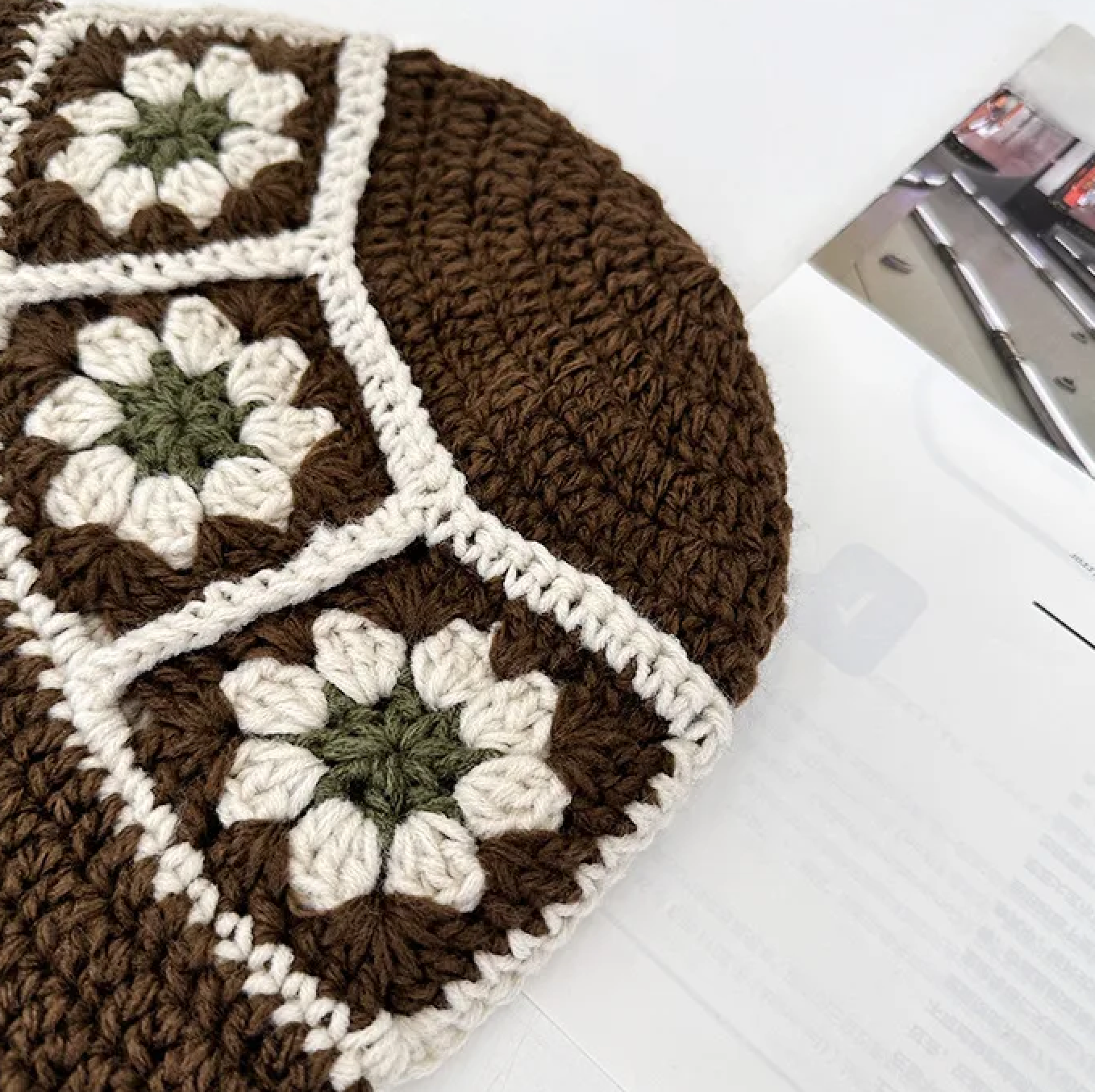 Crochet Knitted Bucket Hat Hollow Fashion Handmade Y2K Korean Fashion Design Cap