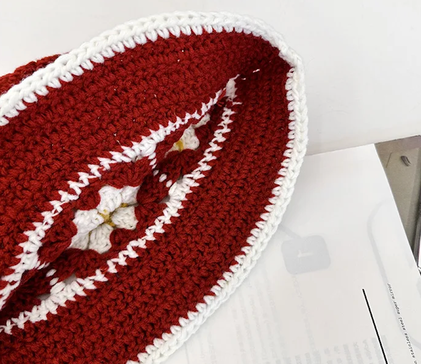 Crochet Knitted Bucket Hat Hollow Fashion Handmade Y2K Korean Fashion Design Cap