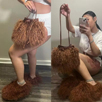 NEW Fur Purse With Fluffy Shoes Set Fashion Matching Style Trending Set